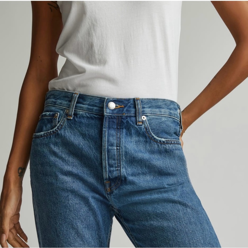 NWT! Everlane Relaxed Straight Jeans The Rigid Slouch Jeans- Washed Indigo -27 - Picture 8 of 12
